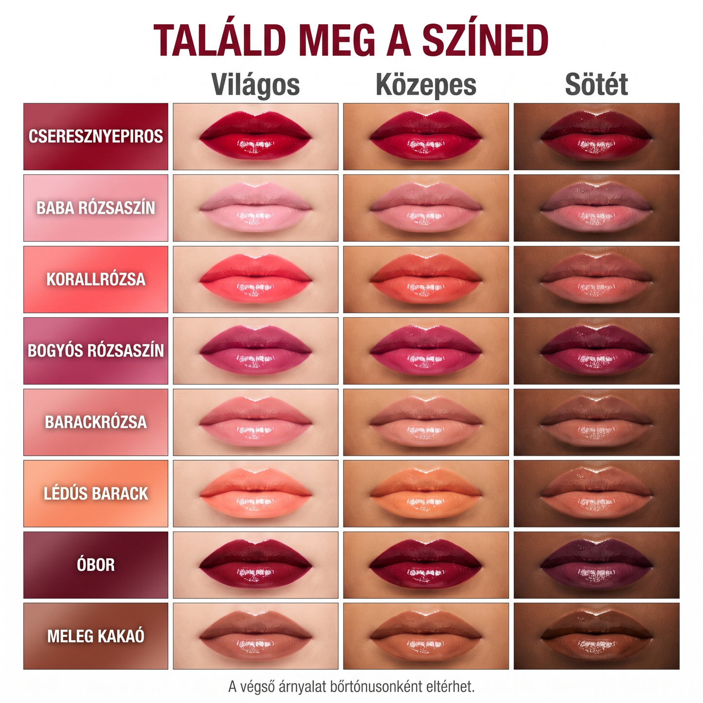 Találd meg a színed — 11 árnyalat